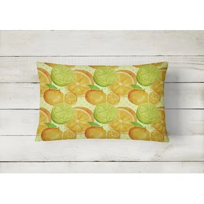 Caroline's Treasures Watercolor Limes And Oranges Citrus Indoor/outdoor Throw Pillow