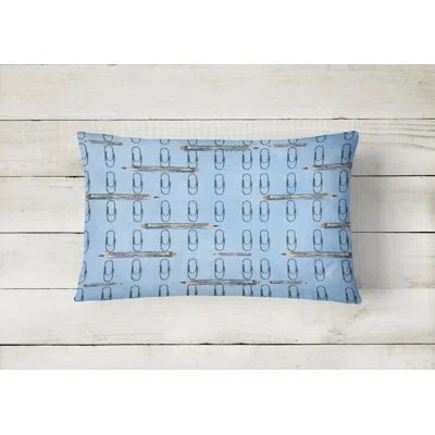 Caroline's Treasures Watercolor Organized Paper Clips Indoor/outdoor Throw Pillow In Blue