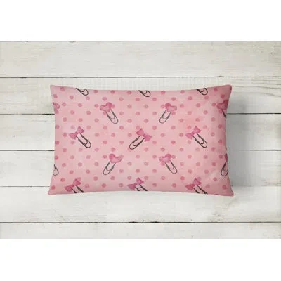Caroline's Treasures Watercolor Paper Clips And Polkadots Indoor/outdoor Throw Pillow
