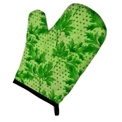 Caroline's Treasures Watercolor Parsley Oven Mitt In Green