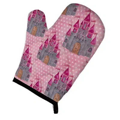 Caroline's Treasures Watercolor Princess Castle Oven Mitt In Gray;pink