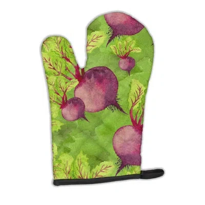 Caroline's Treasures Watercolor Raddishes Oven Mitt In Green;purple