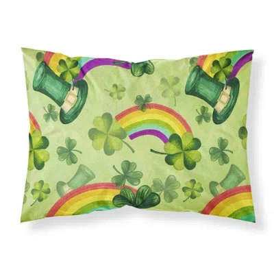 Caroline's Treasures Watercolor St Patrick's Day Lucky Leprechaun Pillowcase In Green