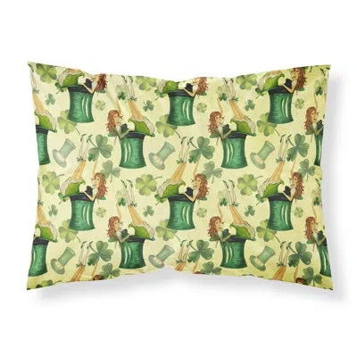 Caroline's Treasures Watercolor St Patrick's Day Party Pillowcase In Green