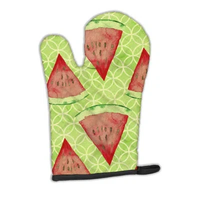 Caroline's Treasures Watercolor Watermelon Oven Mitt In Red;light Green