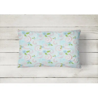 Caroline's Treasures Watercolorflowers And Swirls Indoor/outdoor Throw Pillow
