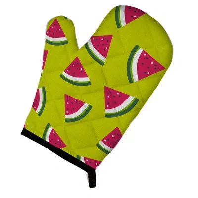 Caroline's Treasures Watermelon Oven Mitt In Green,red
