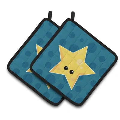 Caroline's Treasures Weather Night Star Face Potholder In Blue