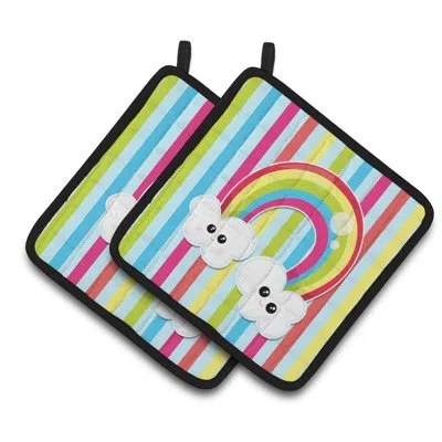 Caroline's Treasures Weather Rainbow Face Potholder In Blue;green;red