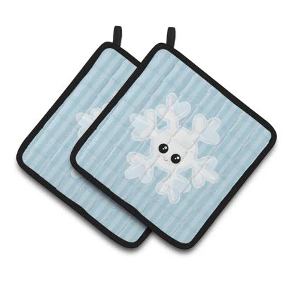 Caroline's Treasures Weather Snowflake Face Potholder In Blue;black