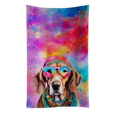 Caroline's Treasures Weimaraner Hippie Dawg Kitchen Towel In Multicolor
