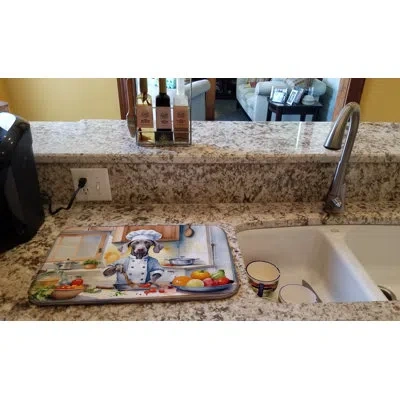 Caroline's Treasures Weimaraner The Chef Dish Drying Mat In Natural