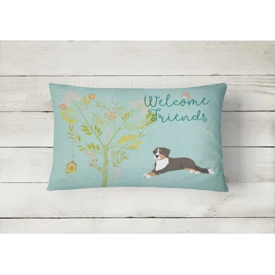 Caroline's Treasures Welcome Friends Bernese Mountain Dog Indoor/outdoor Throw Pillow