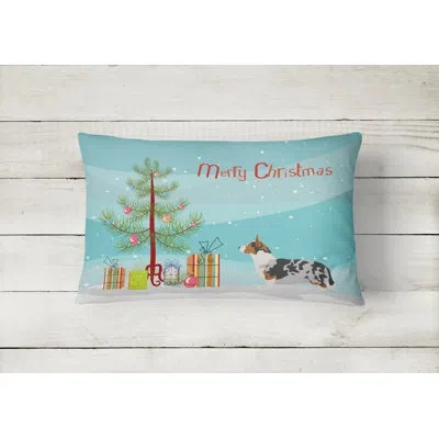 Caroline's Treasures Welsh Corgi Cardigan Christmas Indoor/outdoor Throw Pillow