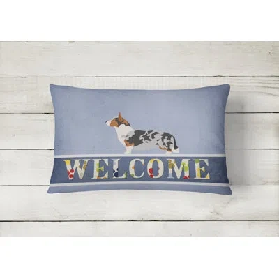 Caroline's Treasures Welsh Corgi Cardigan Welcome Indoor/outdoor Throw Pillow