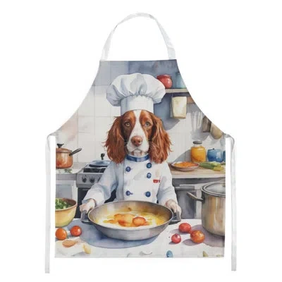 Caroline's Treasures Welsh Springer Spaniel The Chef Apron In Brown;white