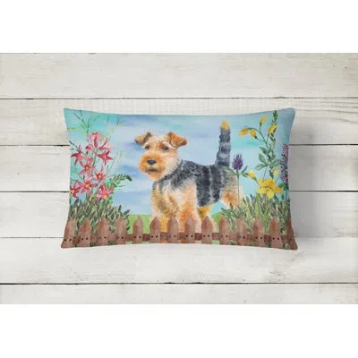 Caroline's Treasures Welsh Terrier Spring Indoor/outdoor Throw Pillow