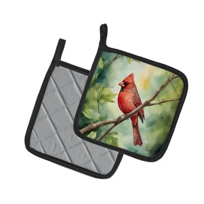 Caroline's Treasures West Virginia Northern Cardinal Pair Of Pot Holders In Multicolor