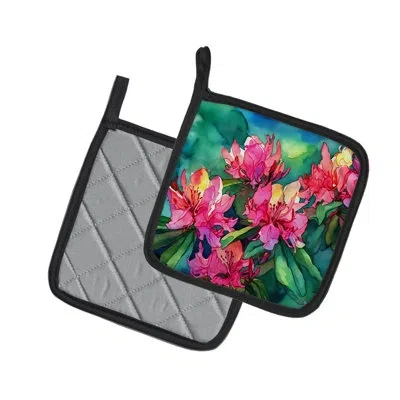 Caroline's Treasures West Virginia Rhododendrons In Watercolor Pair Of Pot Holders In Multicolor