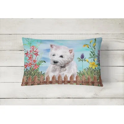 Caroline's Treasures Westie Spring Canvas Indoor/outdoor Throw Pillow