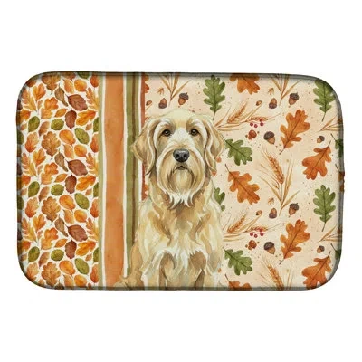 Caroline's Treasures Wheaten And Tan Otterhound Heirloom Fall Dish Drying Mat In Natural