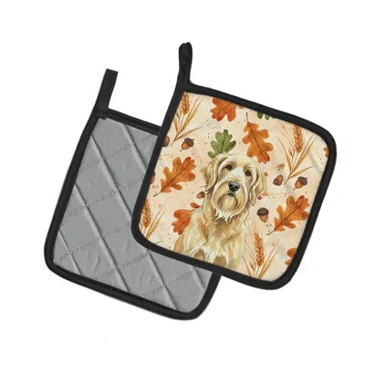 Caroline's Treasures Wheaten And Tan Otterhound Heirloom Fall Pair Of Pot Holders In Multicolor