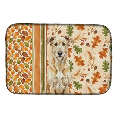 Caroline's Treasures Wheaten Irish Wolfhound Heirloom Fall Dish Drying Mat In Natural