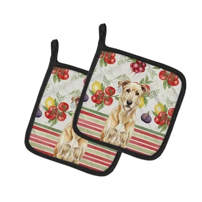 Caroline's Treasures Wheaten Irish Wolfhound Vegetables Pair Of Pot Holders In Multicolor
