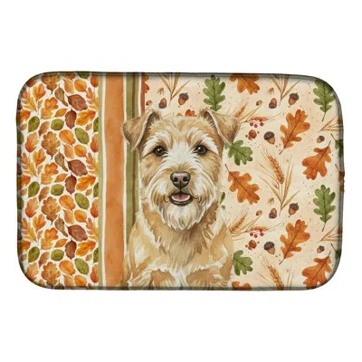 Caroline's Treasures Wheaten Norfolk Terrier Heirloom Fall Dish Drying Mat In Natural