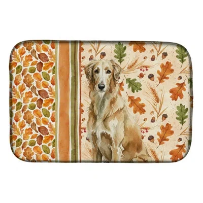 Caroline's Treasures Wheaten Scottish Deerhound Heirloom Fall Dish Drying Mat In Natural