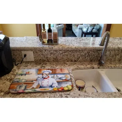 Caroline's Treasures Whippet The Chef Dish Drying Mat In Natural