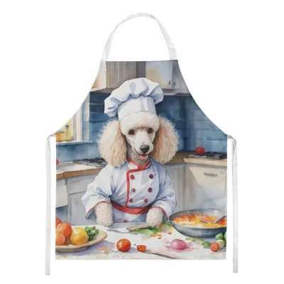 Caroline's Treasures White Poodle The Chef Apron In Multicolor