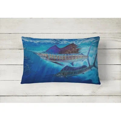 Caroline's Treasures Wide Open Sailfish Indoor / Outdoor Lumbar Pillow
