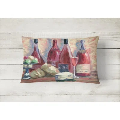 Caroline's Treasures Wine And Cheese By David Smith Fabric Indoor/outdoor Throw Pillow