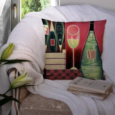 Caroline's Treasures Wine Collection Blanc By Cathy Brear 14" Throw Pillow