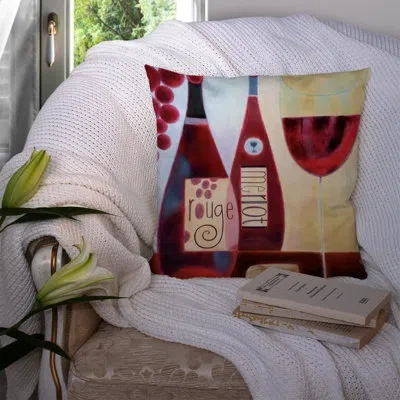 Caroline's Treasures Wine Collection Rouge By Cathy Brear 14" Throw Pillow