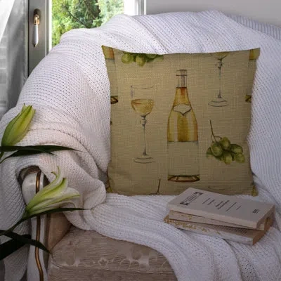 Caroline's Treasures Wine On Linen Indoor/outdoor Throw Pillow