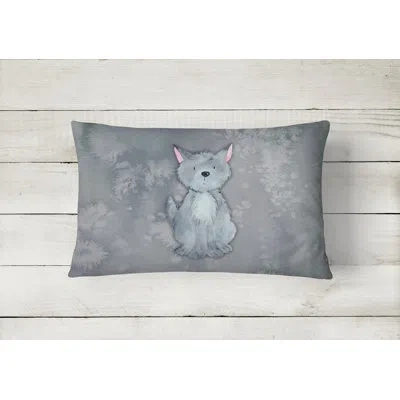 Caroline's Treasures Wolf Watercolor Lumbar Pillow