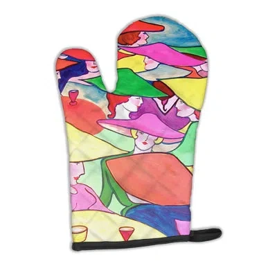 Caroline's Treasures Women In Hats Oven Mitt In Green;pink