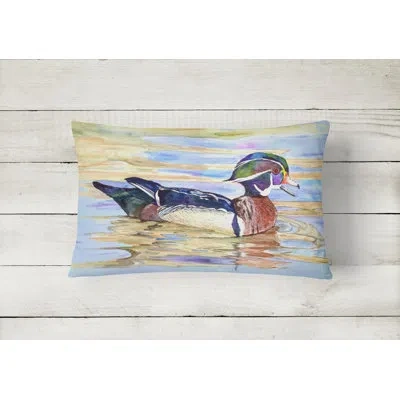 Caroline's Treasures Wood Duck Indoor/outdoor Throw Pillow