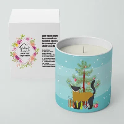 Caroline's Treasures Yellow-throated Marten Christmas 10 oz Decorative Soy Candle In Blue;green