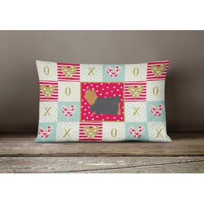 Caroline's Treasures Yorkshire Terrier #1 Love Outdoor Rectangular Cushion With Filling