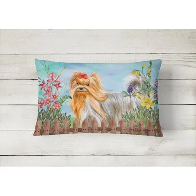 Caroline's Treasures Yorkshire Terrier Spring Indoor/outdoor Throw Pillow