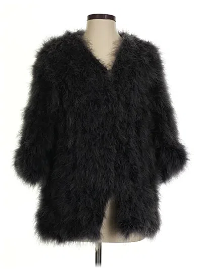 Pre-owned Caroll Faux Fur Jacket In Black
