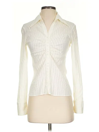 Pre-owned Caroll Long Sleeve Blouse In Ivory
