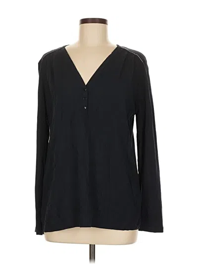 Pre-owned Caroll Long Sleeve Henley Shirt In Black