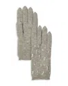 Carolyn Rowan Accessories Cashmere & Faux Pearl Full Finger Gloves In Gray
