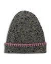 Carolyn Rowan Accessories Cashmere Tweeded Ribbed Cuffed Beanie In Multi