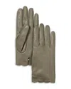 Carolyn Rowan Accessories Scalloped Nappa Leather Gloves In Gray