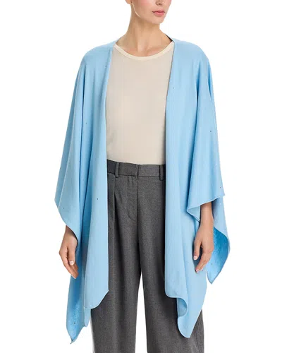 Carolyn Rowan Accessories Scattered Crystal Cotton & Cashmere Ruana In Blue